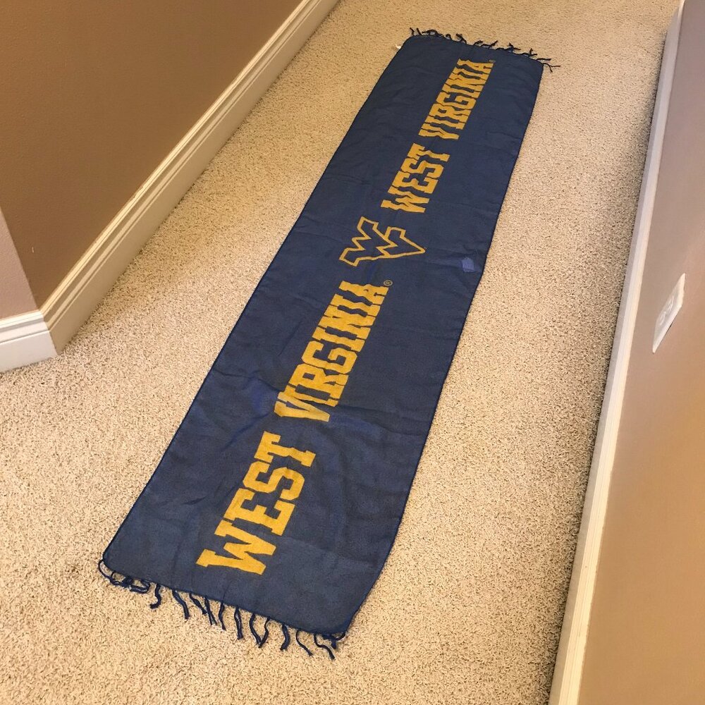 University of West Virginia Mountaineers Women's Scarf W77"xH18" Sheer RARE NEW